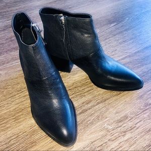 NWT Nine West Womens Black LEATHER Ankle Boots 7.5